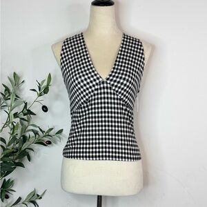 Reformation Black and White Gingham Tank Top